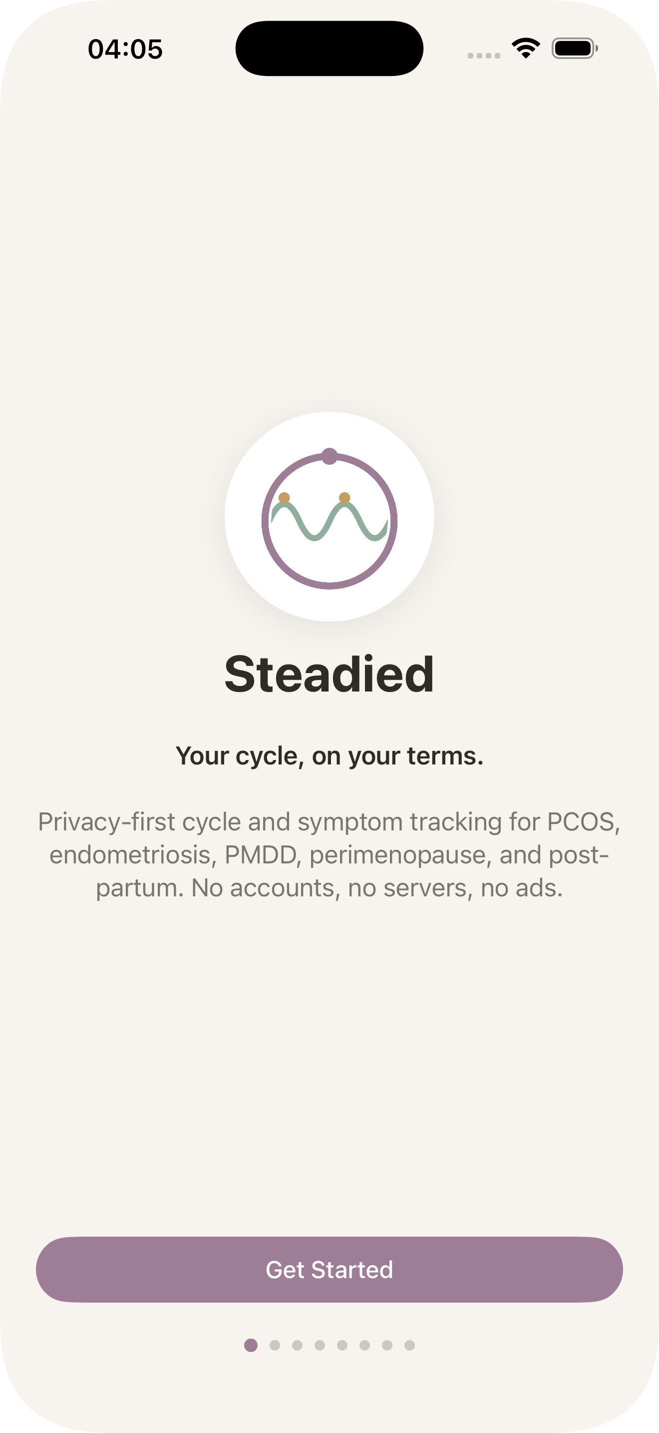 Steadied app mockup